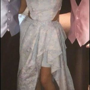 Baby blue hi-low prom / pageant dress